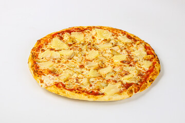 Pizza with chicken and pineapple
