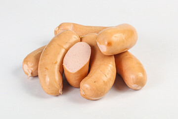 Natural meat sausages with minced meat