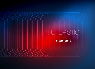 Neon color square shape lines abstract background. Shiny magic energy and motion concept, vector abstract wallpaper background