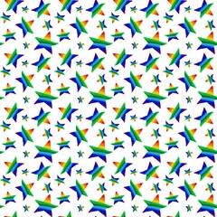 An abstract seamless pattern of rainbow stars. Design for clothing, fabric and other objects.