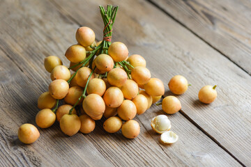 Rambi harvest from tree at the garden summer tropical fruit in Thailand, Ripe Fresh Rambeh Fruit