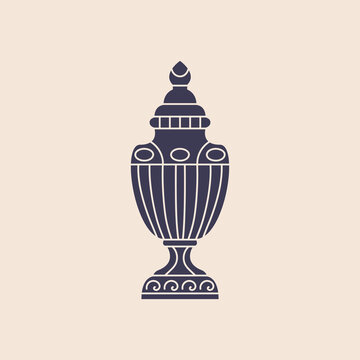 Ancient Greek amphora isolated vector illustration. Antique Greece vase design element.	