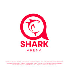 Shark arena logo design idea for company, website or brand
