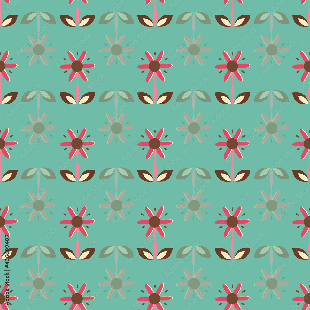 Poster graphic flowers vector seamless repeat pattern print background
