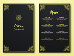 Vector restaurant brochure, menu design. Vector cafe template graphic. Food flyer design