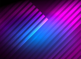 Bright neon color techno abstract background, shiny glowing neon lines in the dark background