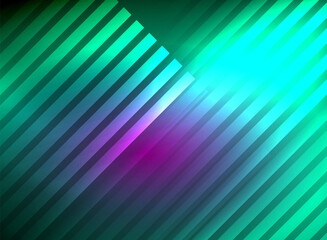 Bright neon color techno abstract background, shiny glowing neon lines in the dark background