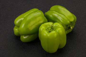 Green sweet bell pepper heap