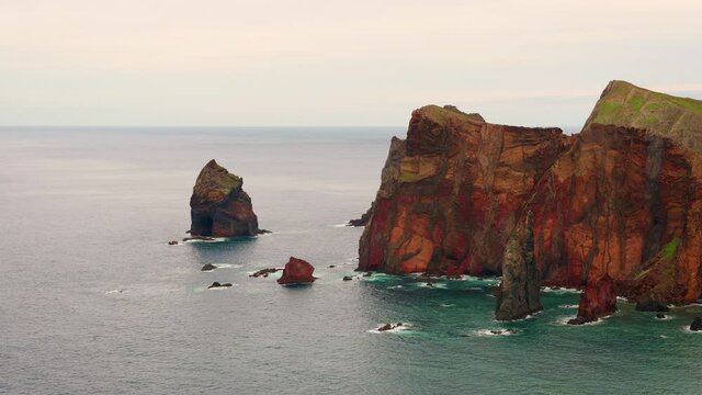 Colorful cliffs of Ponta de Sao Lourenco peninsula, Madeira, Portugal