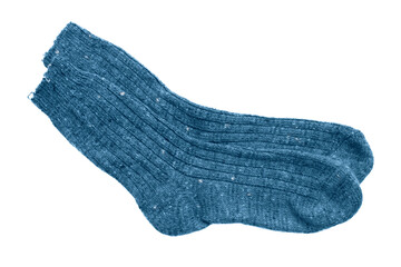 Blue socks isolated