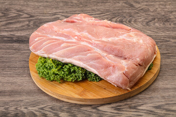 Raw pork loin for cooking