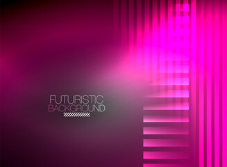 Obraz premium Bright neon color techno abstract background, shiny glowing neon lines in the dark background