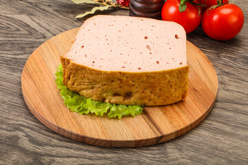 Homemade baked traditional meat loaf