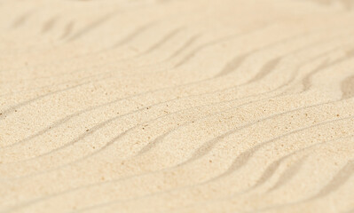 Fototapeta na wymiar wavy pattern on the sand in summer