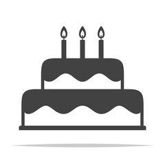 Birthday cake icon vector isolated