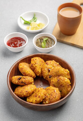 Sago fritters or sabudana vada made from tapioca sago