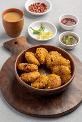 Sago fritters or sabudana vada made from tapioca sago