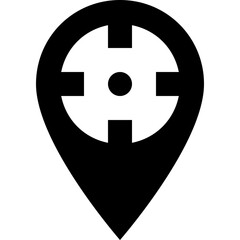Obraz premium Location Target Glyph Vector Icon