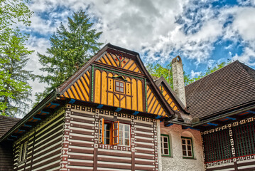 Detail of a Czech folk classical building