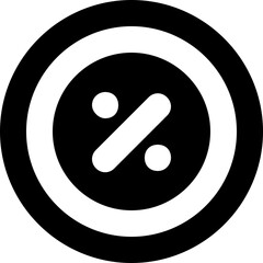 Percentage Glyph Vector Icon