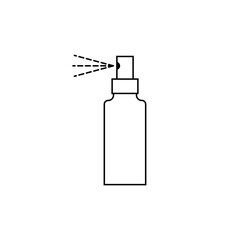 Bottle spray icon. Vector line illustration on white background.