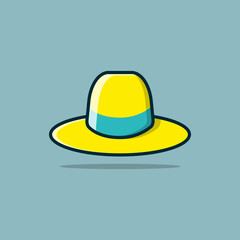 summer hat cartoon vector illustration design