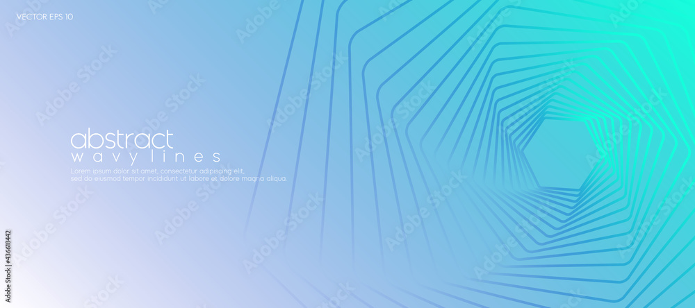 Poster minimal blue background with lines for modern concept of banner design template. vector