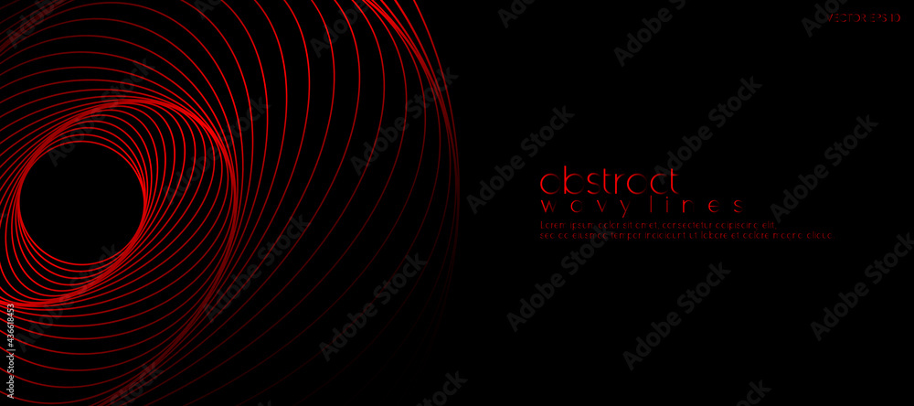 Poster abstract red background with lines. minimal long banner design template. vector
