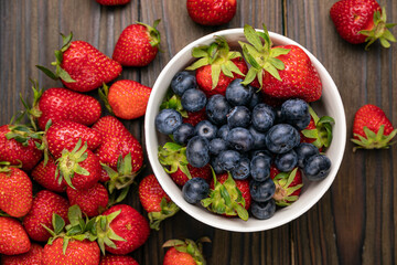 Berries on a wooden table
