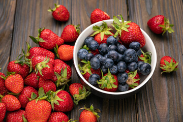 Berries on a wooden table

