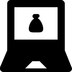 Laptop Glyph Vector Icon