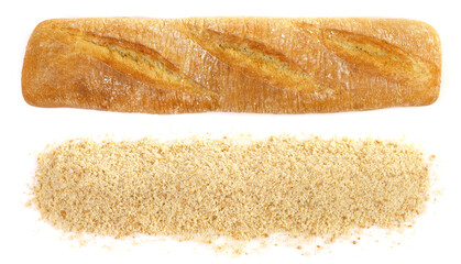 Semmelbrösel, Paniermehl, Ciabatta Panorama - Freigestellt