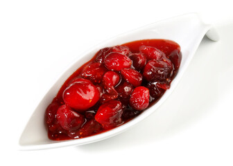 Berry Fruit Sauce - Rote Grütze isolated on white Background
