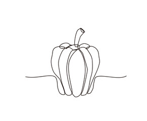 Continuous one line drawing of paprika vector design. hand drawn minimalism style.