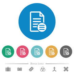 Document options flat round icons