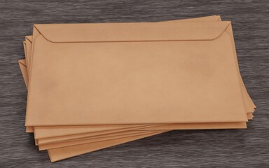 Realistic 3D Render of Paper Envelopes