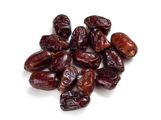 Dried dates - date palm fruit on a white background