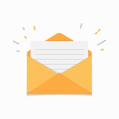 mail envelope on white background