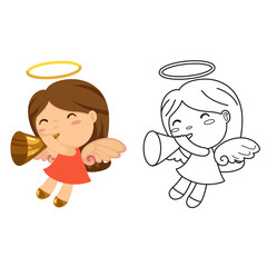 Illustration of educational coloring book vector