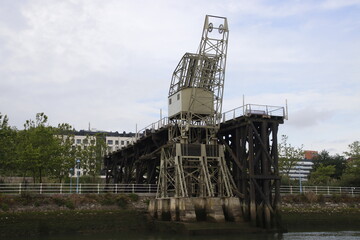 Fototapeta na wymiar Industrial landscape in the estuary of Bilbao