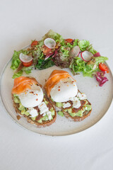 appetizer healthy food sandwich fish vegetables sauce