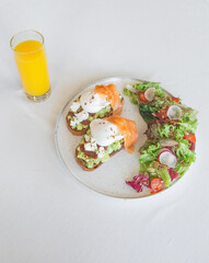 appetizer healthy food sandwich fish vegetables sauce