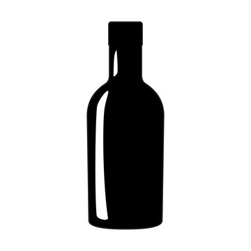 Black contour images of alcohol bottles on an isolated white background.
