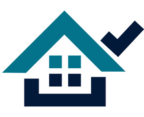 house logo with a tick 