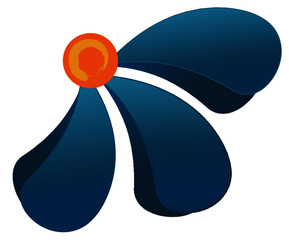 flower with blue petals - blue daisy logo