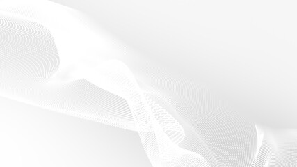 Dot white gray wave light technology texture background. Abstract big data digital concept. 3d rendering.