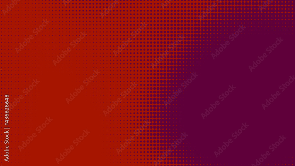 Poster dots halftone red purple color pattern gradient texture with technology digital background. dots pop