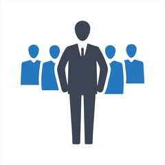 Fototapeta premium Team leadership icon. Vector and glyph