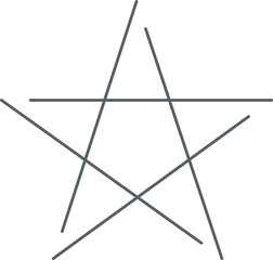 Pentagonal star icon. Vector, line, one color.