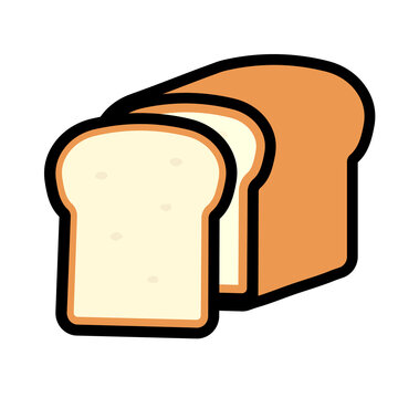 recommend clip art: シンプルでかわいい食パン一斤のイラスト